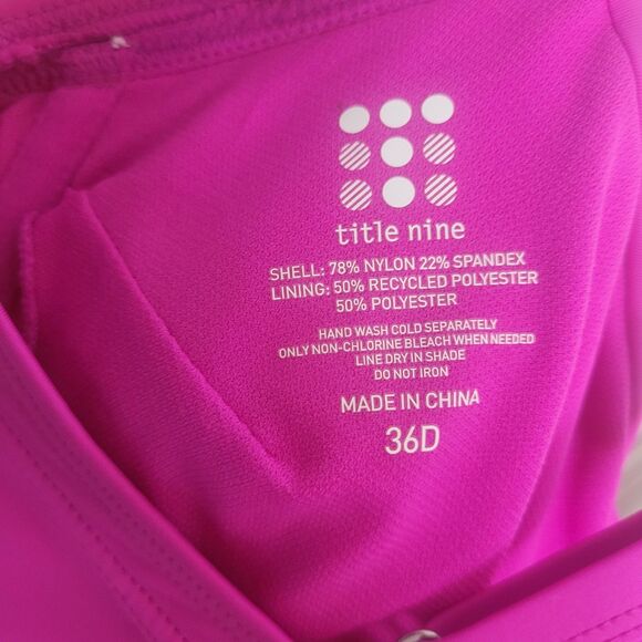 Title Nine Tankini Swimwear Top Women's Size 36D Hot Pink Outdoor Summer Beach - Picture 6 of 7